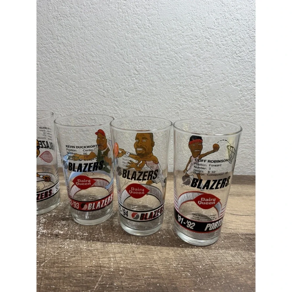 7 Portland‎ Trail Blazers Vintage 1993-94 Dairy Queen Collector Glasses